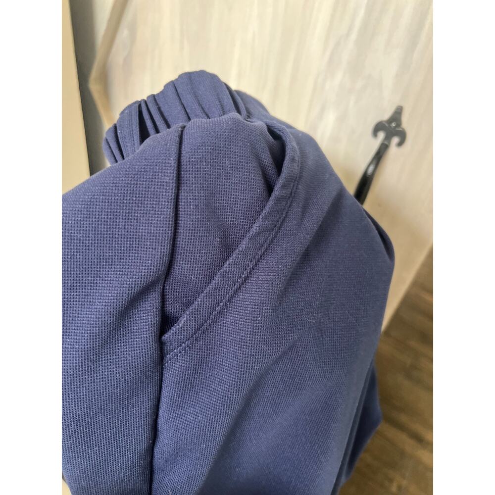 Halara Wide Leg Pants Womens XL Petite Navy Blue Pleated Office Wear Minimalist - Picture 9 of 10